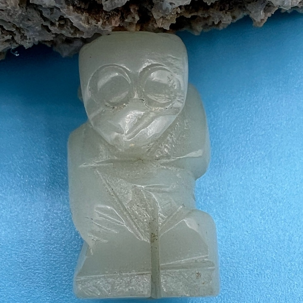 Carved Jadeite Monkey Pendant